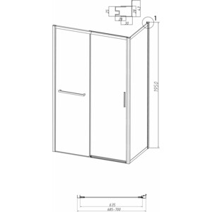 Боковая стенка Grossman Style 70х195 прозрачная, черная матовая (200.K33.05.70.21.00)