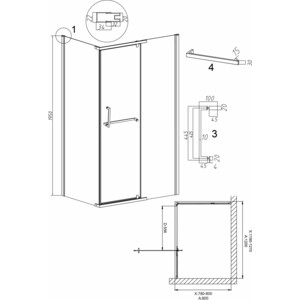 Душевой уголок Grossman Pragma 120x80 прозрачный, черный матовый (120.K33.03.1280.21.00)