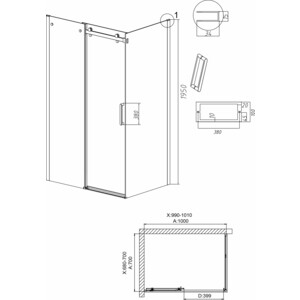 Душевой уголок Grossman Classic 100x70 прозрачный, хром (120.K33.04.1070.10.00)