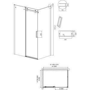 Душевой уголок Grossman Classic 120x80 прозрачный, графит сатин (120.K33.04.1280.42.00)