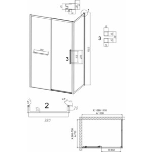 Душевой уголок Grossman Style 110x70 прозрачный, черный матовый (120.K33.05.1170.21.00)