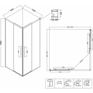 Душевой уголок Niagara Nova 100x100 шиншилла, хром (NG-3624-34)