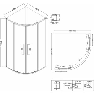 Душевой уголок Niagara Nova 100x100 прозрачный, хром (NG-6627-34)