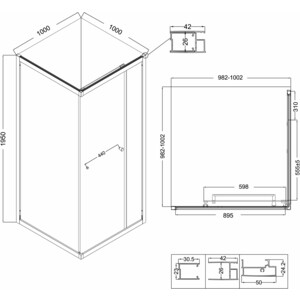 Душевой уголок Niagara Nova 100x100 прозрачный, хром (NG-6635-34)