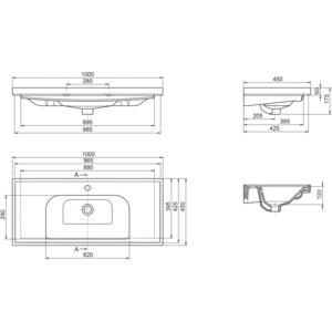 Раковина мебельная Opadiris CeraStyle Frame 100 (8697966628700)