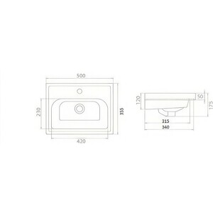 Раковина мебельная Opadiris CeraStyle Frame 50 (8697966736887)