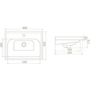 Раковина мебельная Opadiris CeraStyle Frame 60 (8697966630932)