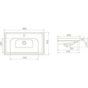 Раковина мебельная Opadiris CeraStyle Frame 80 (8697966628342)