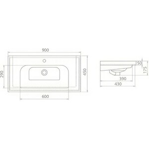 Раковина мебельная Opadiris CeraStyle Frame 90 (8697966628731)