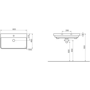 Раковина мебельная Opadiris OttoBagno Vivace 80 (4627146333517)