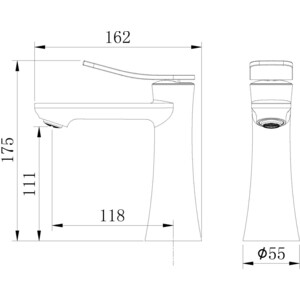 Смеситель для раковины Grossman Advans графит сатиновый (510.K35.09.420)