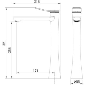 Смеситель для раковины Grossman Advans черный матовый (520.K35.09.210)