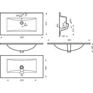 Раковина мебельная Misty Sanita Luxe Quadro 90 (QDR90SLWB01)