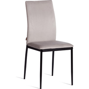 Стул TetChair CAPRI (mod. BC565-DC), металл, флок, 43 х 53 х 92 см, Light grey (светло-серый) HLR14 / черный (21262)