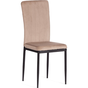 Стул TetChair VERTER (mod. 37-1), металл, флок, 47,8 х 41,5 х 97 см, Beige (бежевый) HLR8 / черный (20542)