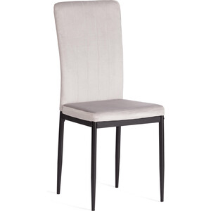 Стул TetChair VERTER (mod. 37-1), металл, флок, 47,8 х 41,5 х 97 см, Light grey (светло-серый) HLR14 / черный (20544)