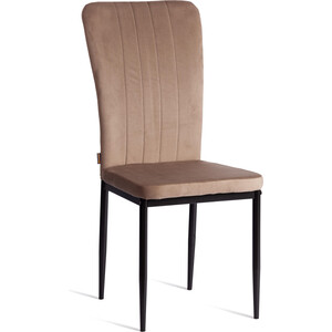 Стул TetChair VERTER (mod. BC577-DC), металл, флок, 41 х 52 х 95 см, Beige (бежевый) HLR8 / черный (21247)