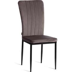 Стул TetChair VERTER (mod. BC577-DC), металл, флок, 41 х 52 х 95 см, Dark grey (темно-серый) HLR24 / черный (21249)