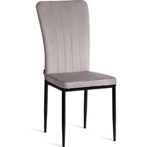 Стул TetChair VERTER (mod. BC577-DC), металл, флок, 41 х 52 х 95 см, Light grey (светло-серый) HLR14 / черный (21248)