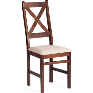 Стул TetChair CROSSMAN, NEW, Многослойный березовый шпон, 41х40х100 см, cappuchino / велюр бежевый (21625)