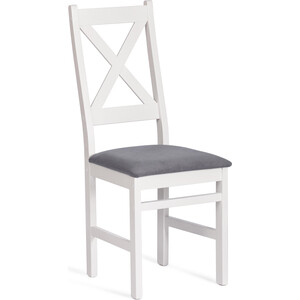 Стул TetChair CROSSMAN, NEW, Многослойный березовый шпон, 41х40х100 см, white / велюр темно-серый (21626)