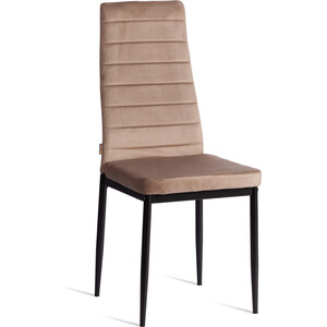 Стул TetChair Easy (mod. JSC02-1) / 1 шт. в упаковке, металл, флок, 41 х 52 х 96 см, Beige (бежевый) HLR8 / черный (24599)