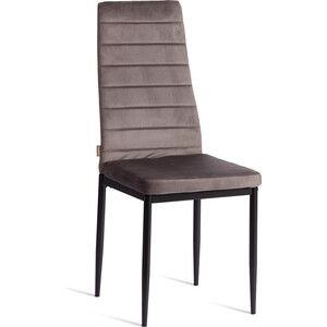 Стул TetChair Easy (mod. JSC02-1) / 1 шт. в упаковке, металл, флок, 41 х 52 х 96 см, Dark grey (темно-серый) HLR24 / черный (24596)