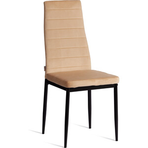 Стул TetChair Easy (mod. JSC02-1) / 1 шт. в упаковке, металл, флок, 41 х 52 х 96 см, sandy (песочный) HLR6 / черный (24598)