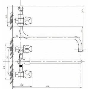 Смеситель для ванны Профсан Евро PSM-158-48 хром