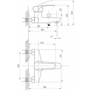 Смеситель для ванны Профсан ProfECO PSM-837-037 хром