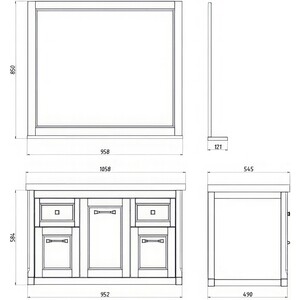 Тумба под раковину ASB-woodline Толедо 105 подвесная, капучино (11211)