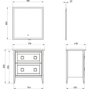 Тумба с раковиной ASB-woodline Рома 80Н напольная, белая (10855, 27654)