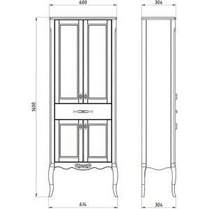 Пенал ASB-woodline Модерн 60 белый (11258)