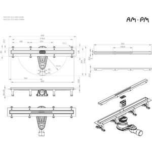 Душевой лоток Am.Pm MasterFlow затвор Slim line 60 см, хром (W01SC-S11-060-05SB)