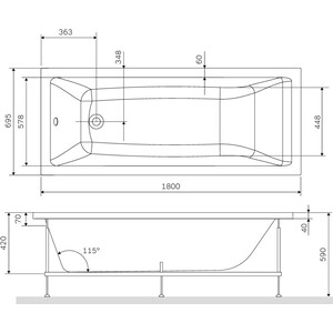 Акриловая ванна Am.Pm Gem 180х70 (W93A-180-070W-A)