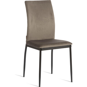 Стул TetChair CAPRI (mod. BC565-DC), металл, флок, 43 х 53 х 92 см, Dark grey (темно-серый) HLR24 / черный