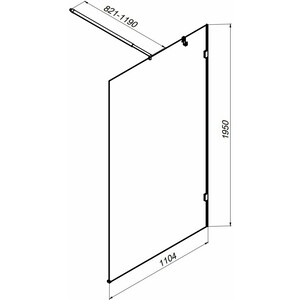 Душевая перегородка Am.Pm X-Joy 110х195 прозрачная, черная (W94WI-110-F1-BTE)