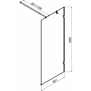 Душевая перегородка Am.Pm X-Joy 80х195 прозрачная, черная (W94WI-80-F1-BTE)