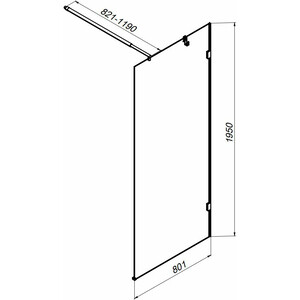 Душевая перегородка Am.Pm X-Joy 80х195 прозрачная, хром (W94WI-80-F1-MTE)