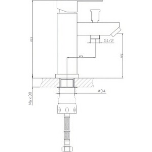 Смеситель для раковины Haiba HB801 с гигиеническим душем, сталь (HB12801)