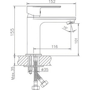 Смеситель для раковины Haiba HB505-3 пепельный (HB10505-3)