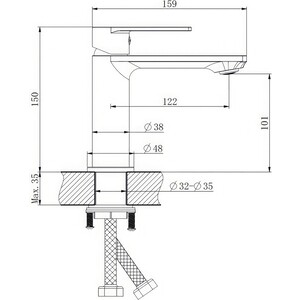 Смеситель для раковины Haiba HB639 хром (HB10639)