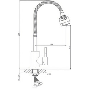 Смеситель для кухни Haiba HB304 сталь (HB73304)