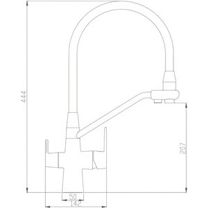 Смеситель для кухни Haiba HB855-5 сталь (HB76855-5)