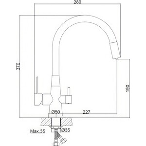 Смеситель для кухни Haiba HB858-7 черный (HB76858-7)