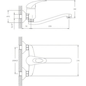 Смеситель для кухни Haiba HB03 хром (HB4603)