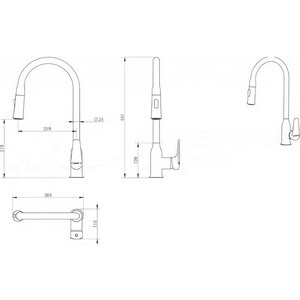 Смеситель для кухни Haiba HB816-7 с выдвижным изливом, черный (HB73816-7)