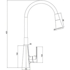 Смеситель для кухни Haiba HB823 с гибким изливом, хром (HB73823)