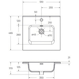 Раковина мебельная BelBagno 51х46 (BB500ETL)