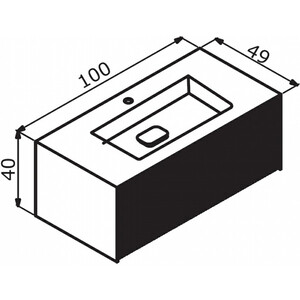 Тумба с раковиной ORKA Cube 100 бежевая матовая (3000378)